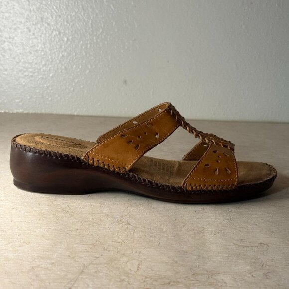Dr. Scholls Dolly II Leather Sandals Wide Width Tan Womens Size 7.5 - Picture 14 of 16